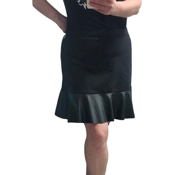 Michael Kors Black Ruffled Hem-Mixed Skirt L - Picture 12 of 14